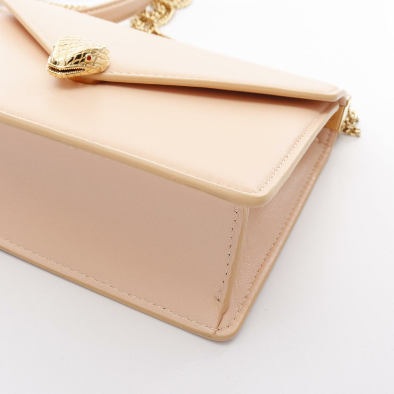 BVLGARI Serpenti Forever 鏈條單肩包 皮革 粉紅色 二手 女款 GHW-4