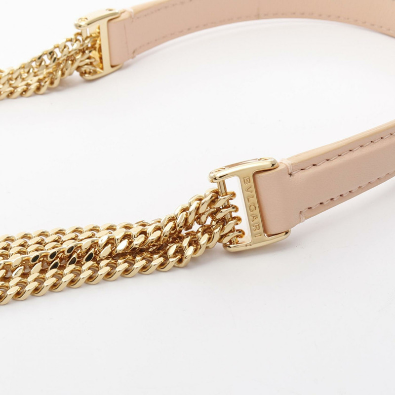 BVLGARI Serpenti Forever 鏈條單肩包 皮革 粉紅色 二手 女款 GHW-9