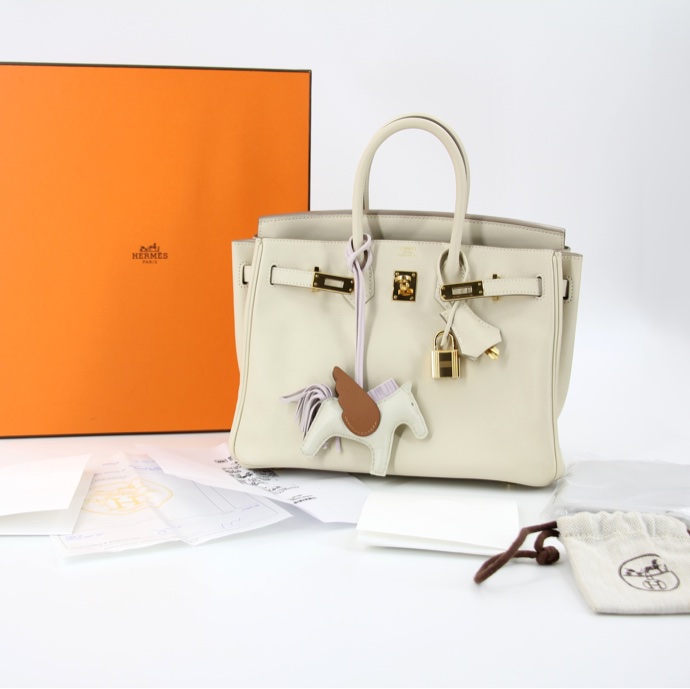 Hermes Birkin 25 Craie Swift Stamp T-10