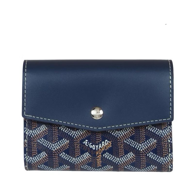 🔥 全網最低價低調耐看必買💪不用配貨即可擁有🔥全新全配Goyard三折信封中夾 中短夾 藍色信封中夾 錢包-6