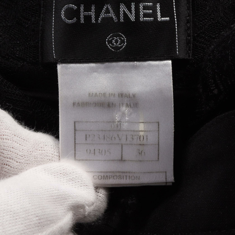 CHANEL 半身裙 P23486 羊毛 馬海毛 黑色 二手 女款 36 碼-3