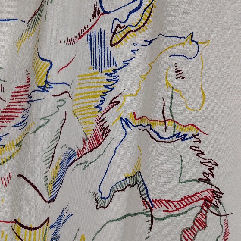 Hermès 愛馬仕 白色飛馬印花短袖-2