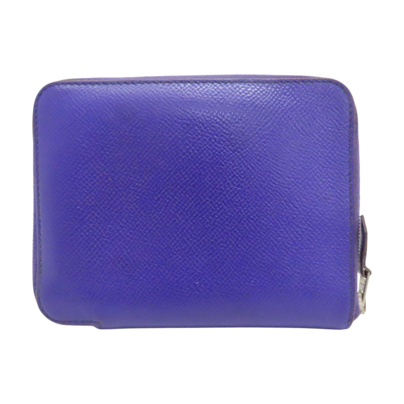 紫色 Epsom 拉鍊 Compact Azap 短夾 □P刻 銀扣-0