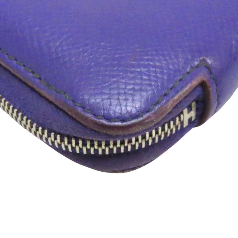 紫色 Epsom 拉鍊 Compact Azap 短夾 □P刻 銀扣-10
