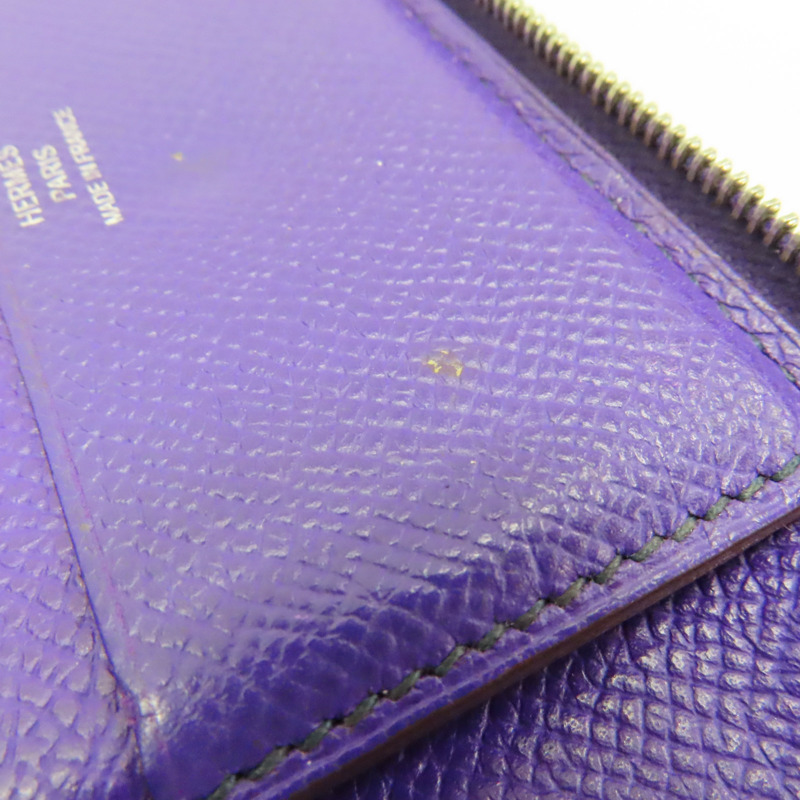 紫色 Epsom 拉鍊 Compact Azap 短夾 □P刻 銀扣-17