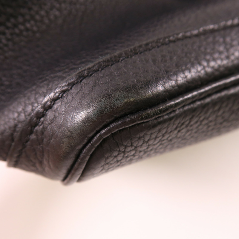 HERMES Negonda皮革Garden Party PM銀扣手挽袋89 Noir-10