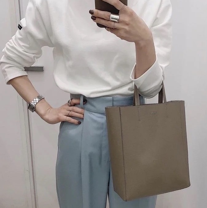 莉亞精品♡ Celine cabas tote 包大象灰 二手美包-1