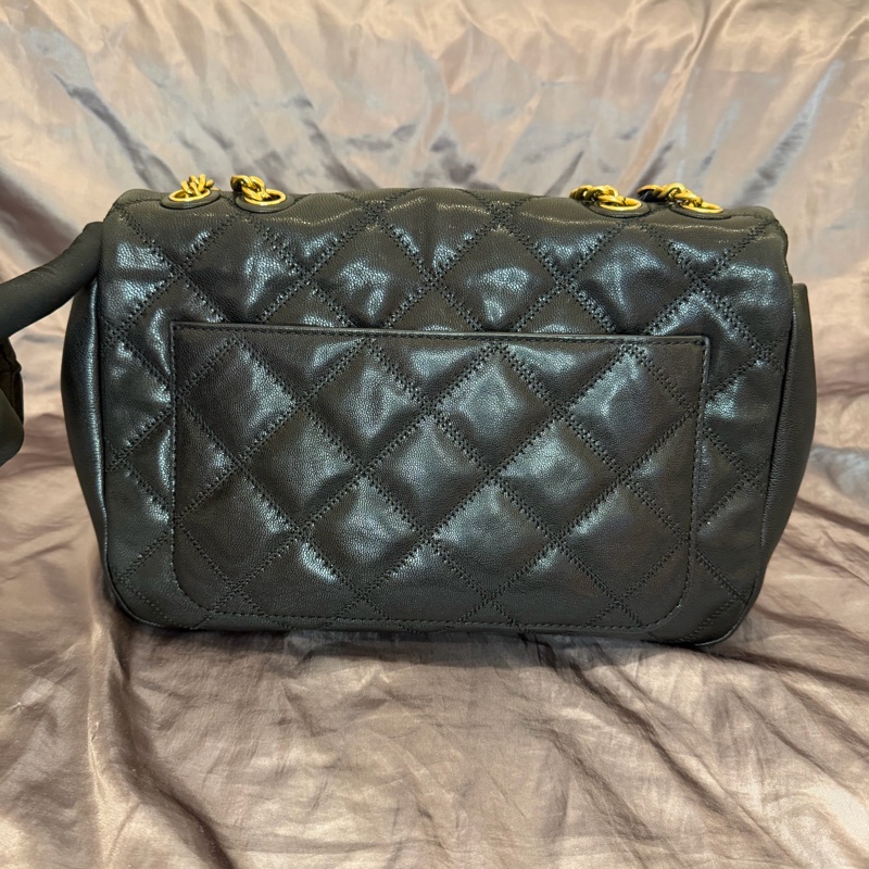 「JL精品代購」TORY BURCH WILLA 金色LOGO菱格翻蓋肩背/斜背二用包-黑色/大-7