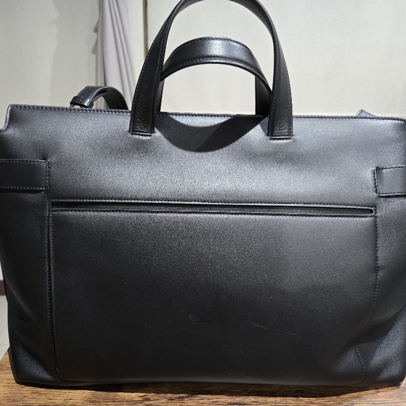 幾乎無刮痕 Ferragamo 男性 真皮 手提 斜肩 波士頓包 旅行袋 weekender-11