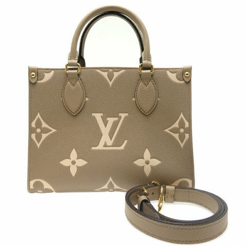 Louis Vuitton Empreinte On the Go PM 女士手提包 M45779 雙色 Monogram Tourterelle Creme