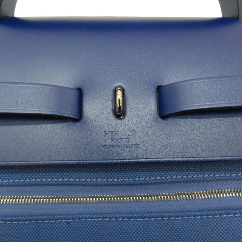 【再降價】藍色 帆布 Herbag 39 肩背包 銀扣 C刻 C刻-6