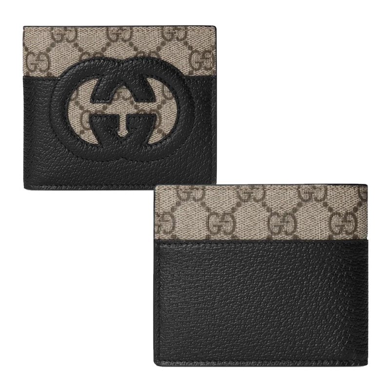 【門市全新現貨】GUCCI GG LOGO皮革簍空PVC拉鍊短夾皮夾(附原廠紙盒、防塵套)-0