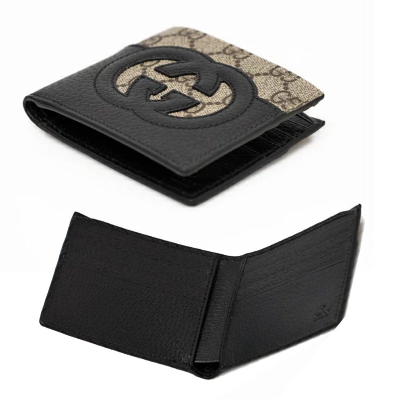 【門市全新現貨】GUCCI GG LOGO皮革簍空PVC拉鍊短夾皮夾(附原廠紙盒、防塵套)-2