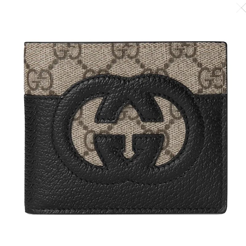 【門市全新現貨】GUCCI GG LOGO皮革簍空PVC拉鍊短夾皮夾(附原廠紙盒、防塵套)-4