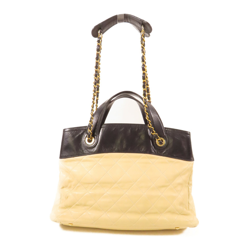 CHANEL 皮革2 Way Shoulder金扣手挽肩背兩用袋-1