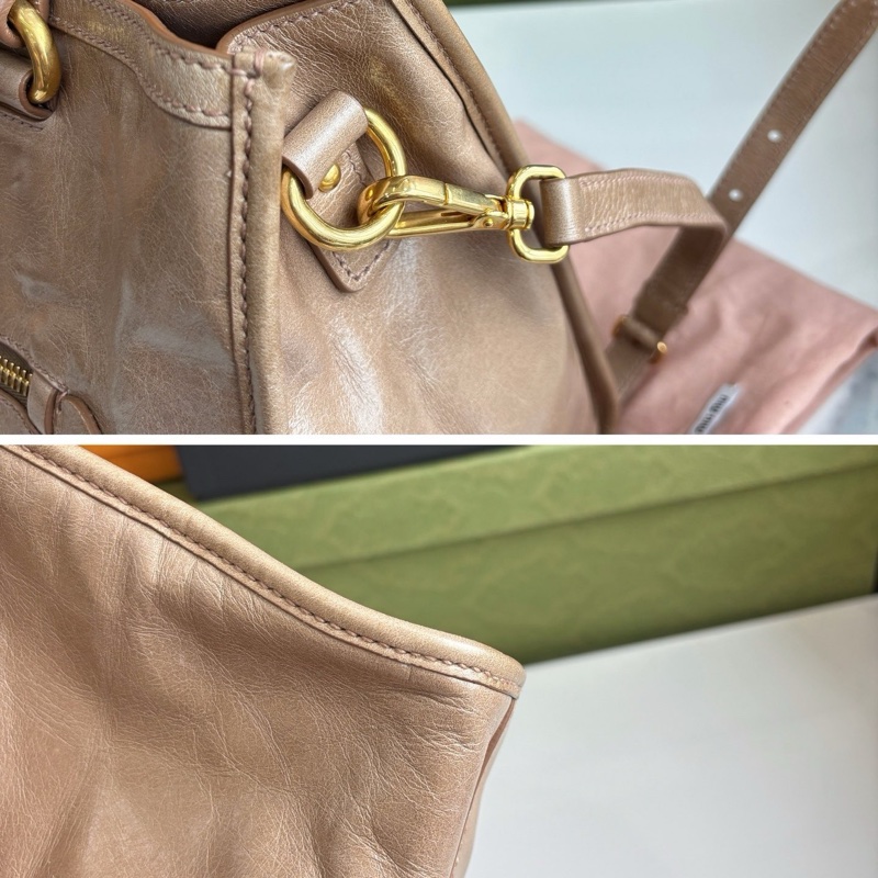 【全新閒置品】Miumiu 做舊牛皮機車包-6