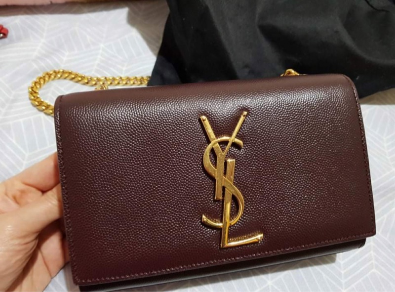 YSL Kate mini 酒紅魚子醬包-1