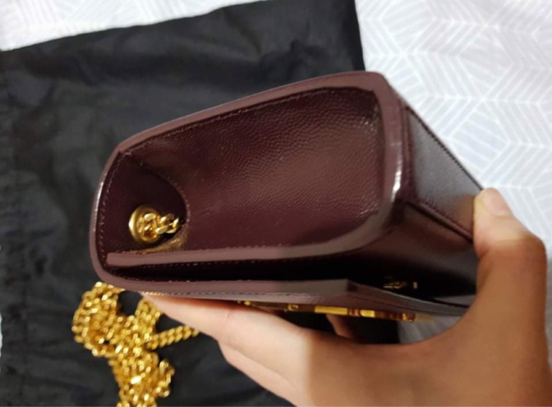 YSL Kate mini 酒紅魚子醬包-2