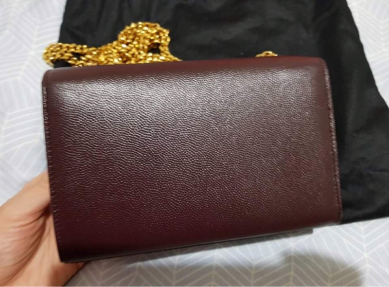 YSL Kate mini 酒紅魚子醬包-4