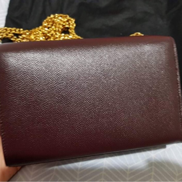 YSL Kate mini 酒紅魚子醬包-8