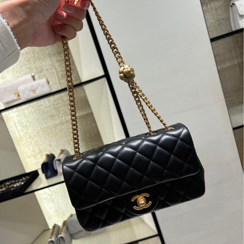 Chanel 肩背包/斜背包 黑色 山茶花金球 全新 CF20-0