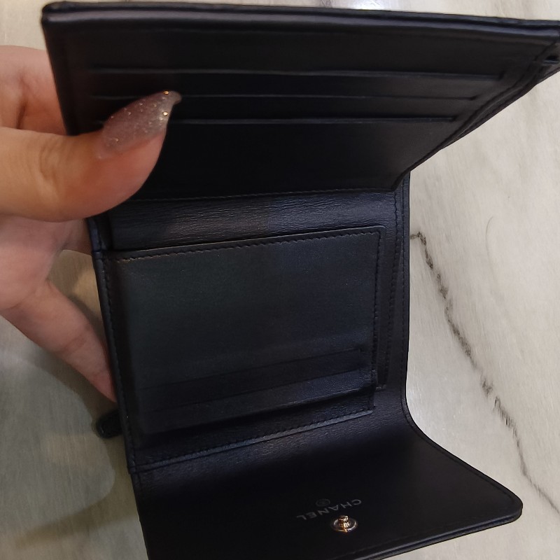 Chanel 黑幻彩三折短夾 二手裸件 ❤️小資族還不快入手？-4