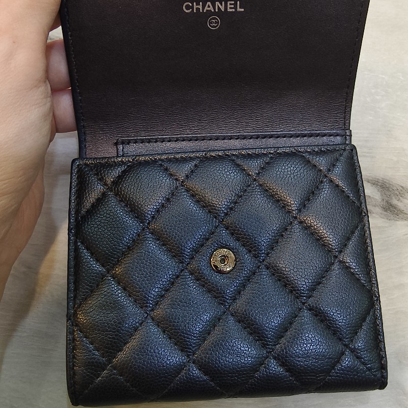 Chanel 黑幻彩三折短夾 二手裸件 ❤️小資族還不快入手？-12
