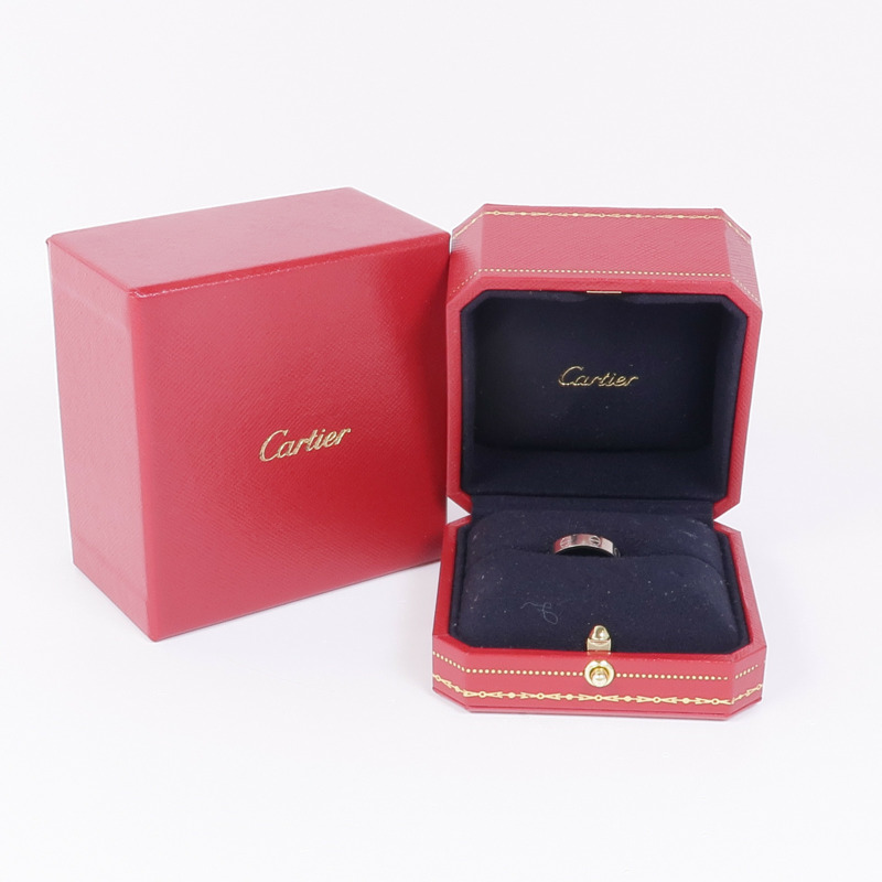 CARTIER 18K白金Mini Love Ring戒指Cartier#50/US#5-5
