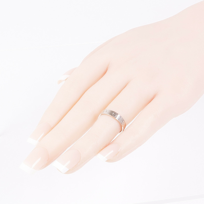 CARTIER 18K白金Mini Love Ring戒指Cartier#50/US#5-7