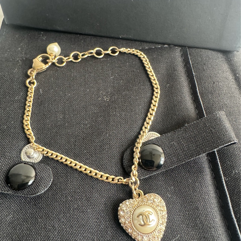 Chanel 愛心鑽手鏈-0