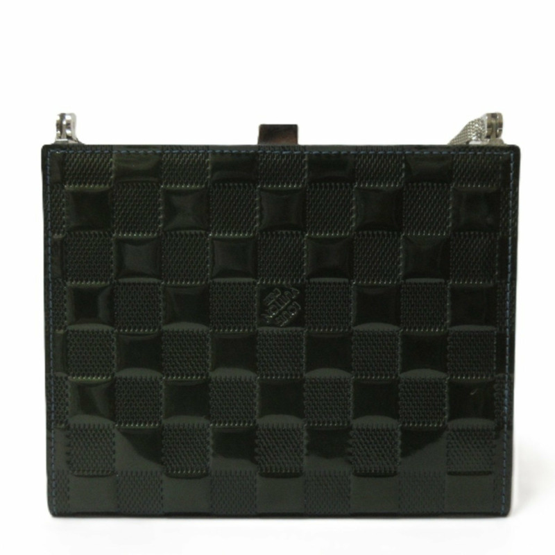 LOUIS VUITTON Ange Damier Vernis 迷你手提包 Party 包 M92107 汽油藍 女款-2