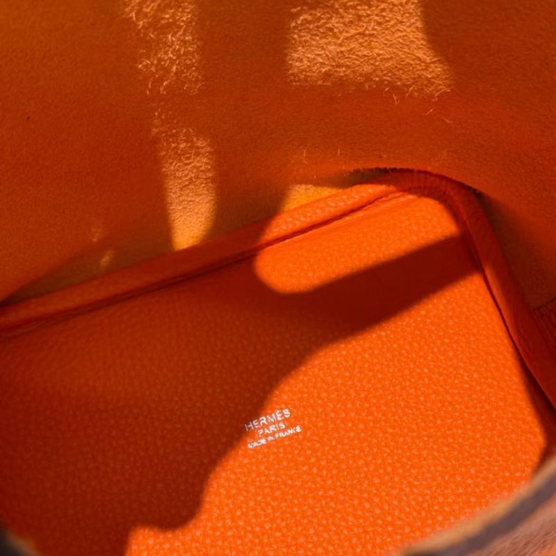Hermes 菜籃子 牛皮橙色18尺寸 全新閒置 配件盒子塵袋說明書-3