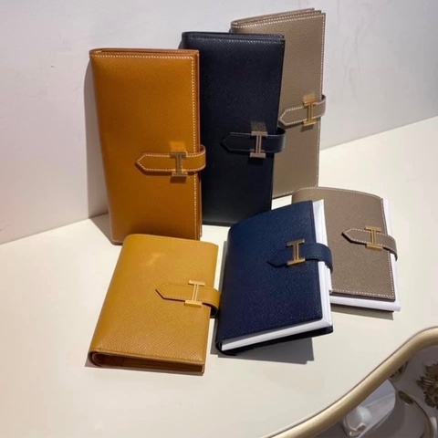 近新正品✨ HERMES 愛馬仕Bearn Wallet 牛皮長夾金剛色芝麻色金釦