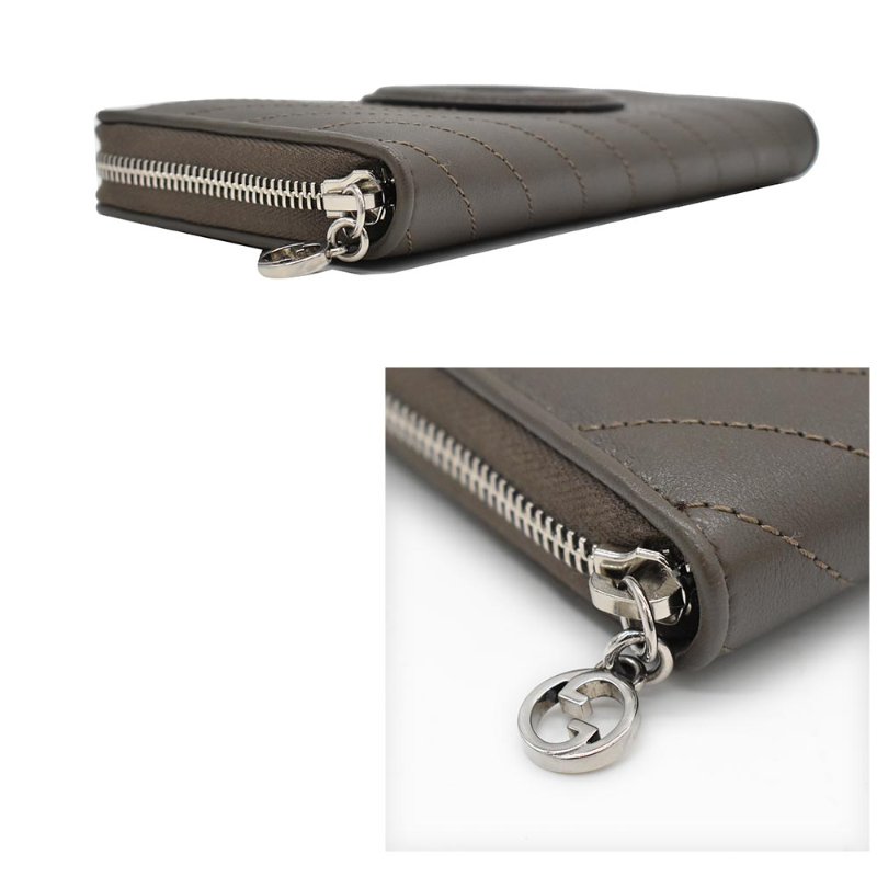 【門市全新現貨】GUCCI Blondie GG LOGO車線拉鍊長夾皮夾 附原廠紙盒、防塵袋-1