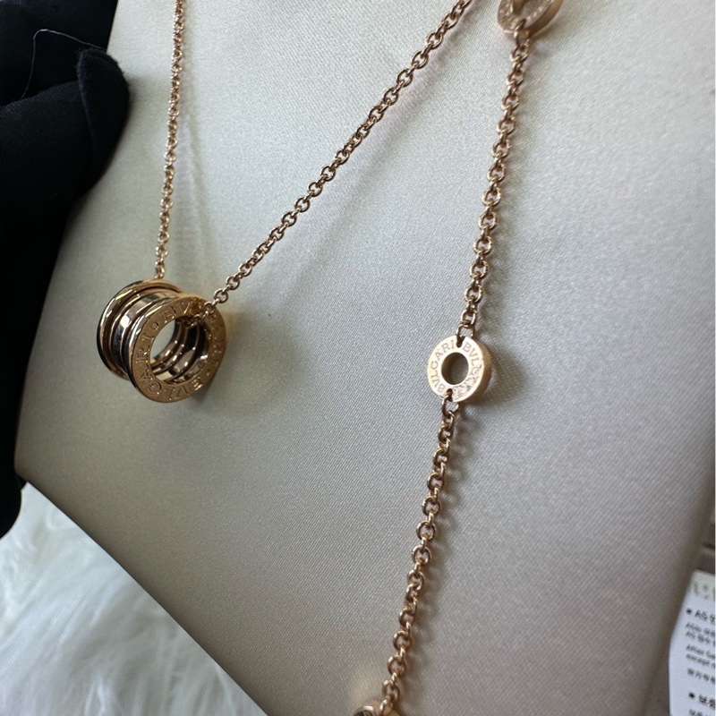 全新未使用閒置23年保卡BVLGARI寶格麗B.Zero1系列小號彈簧項鏈-1