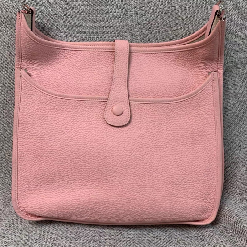 98新 愛馬仕Hermes 櫻花粉evelyne 33 TC皮 T刻-4