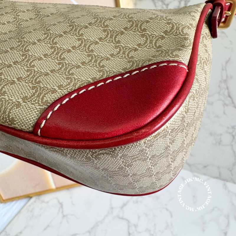 CELINE Vintage Macadam Underarm Bag 中古凱旋門 腋下包 肩背包-10