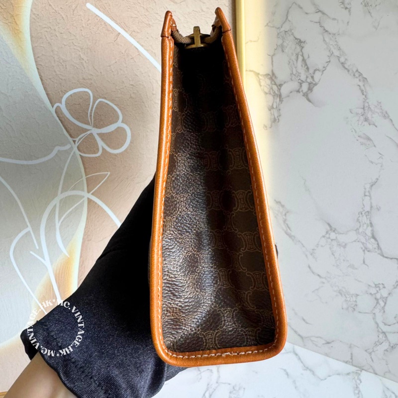 CELINE Vintage Macadam Clutch 中古 凱旋門 老花 手拿包-7