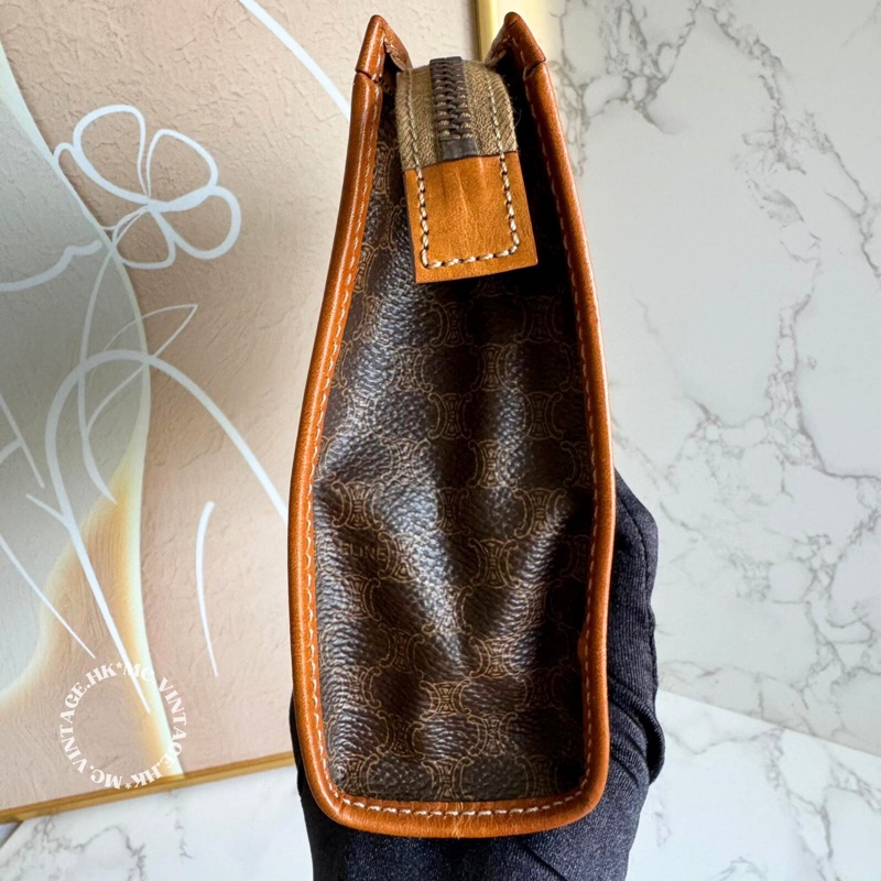 CELINE Vintage Macadam Clutch 中古 凱旋門 老花 手拿包-8