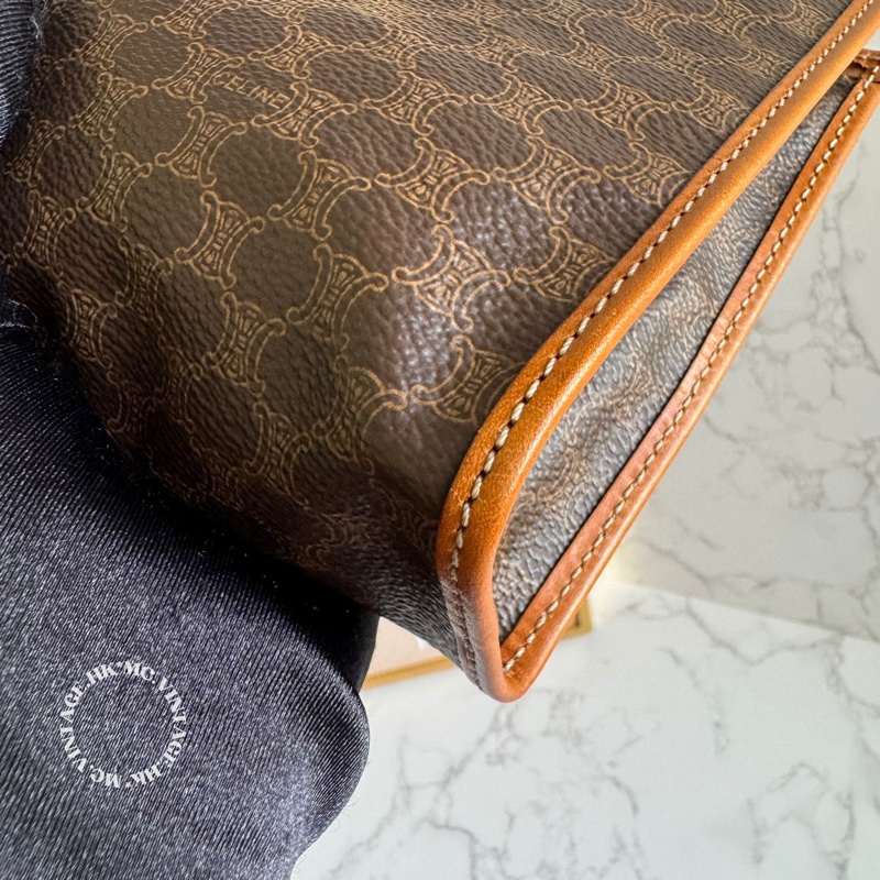 CELINE Vintage Macadam Clutch 中古 凱旋門 老花 手拿包-12