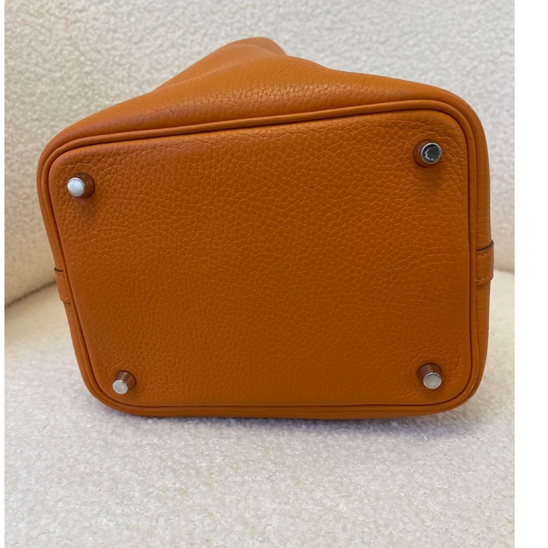 愛馬仕Picotin 18 R1大地橘 水桶包菜籃子X刻-8