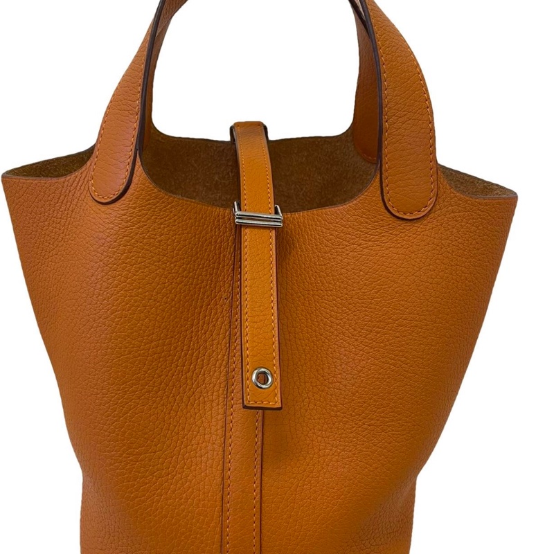 愛馬仕Picotin 18 R1大地橘 水桶包菜籃子X刻-19