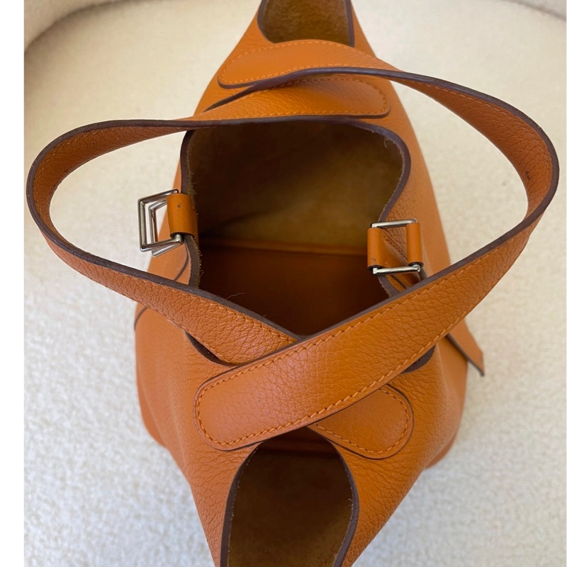 愛馬仕Picotin 18 R1大地橘 水桶包菜籃子X刻-22