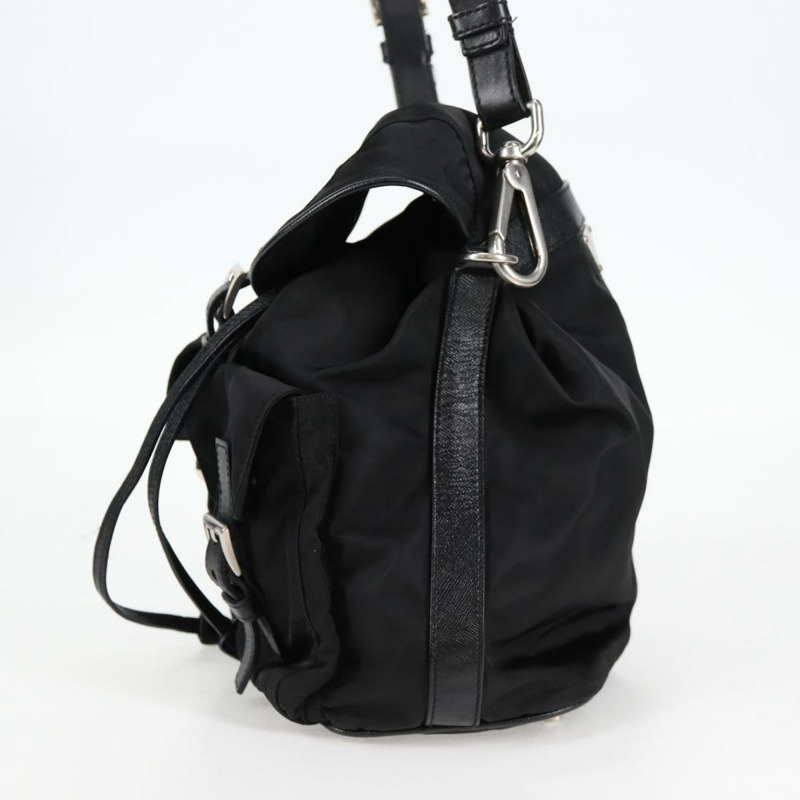 【日本直送】PRADA 尼龍黑色銀色單肩包 正品 125317V-2