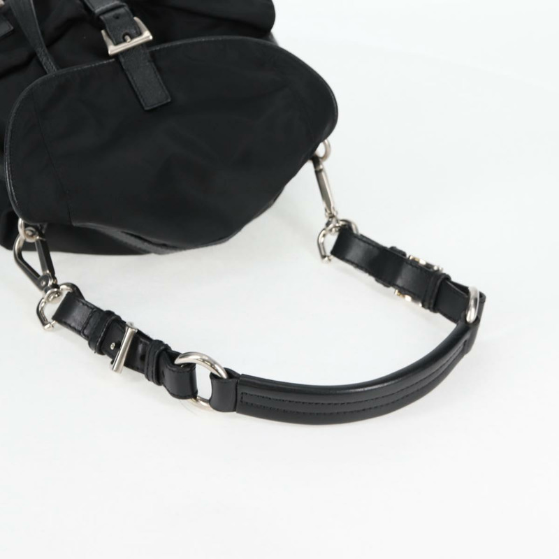 【日本直送】PRADA 尼龍黑色銀色單肩包 正品 125317V-6