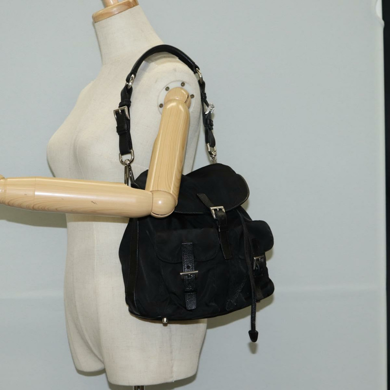 【日本直送】PRADA 尼龍黑色銀色單肩包 正品 125317V-26