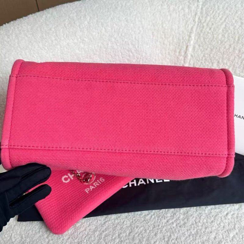 ✨Chanel 糖果粉色淡金扣沙灘包 托特子母包 大號 99新 配件塵袋-2