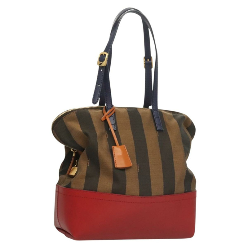 【日本直送】FENDI 山胡桃帆布手提包 棕黑色 正品 124524-0