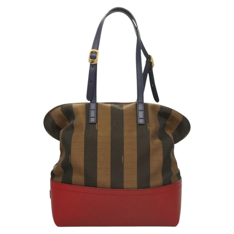 【日本直送】FENDI 山胡桃帆布手提包 棕黑色 正品 124524-1