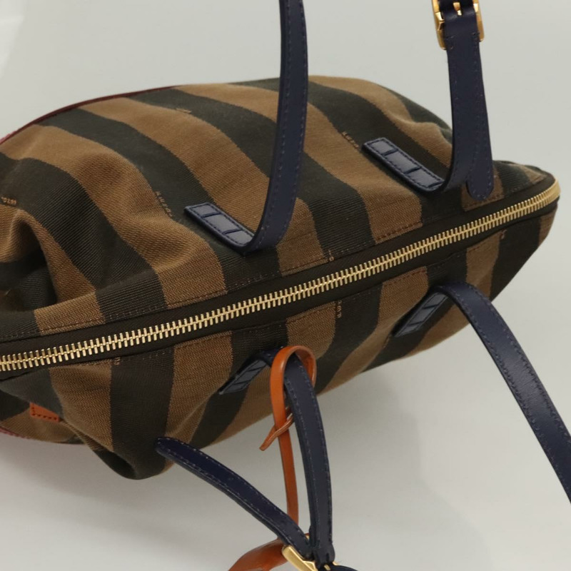 【日本直送】FENDI 山胡桃帆布手提包 棕黑色 正品 124524-5